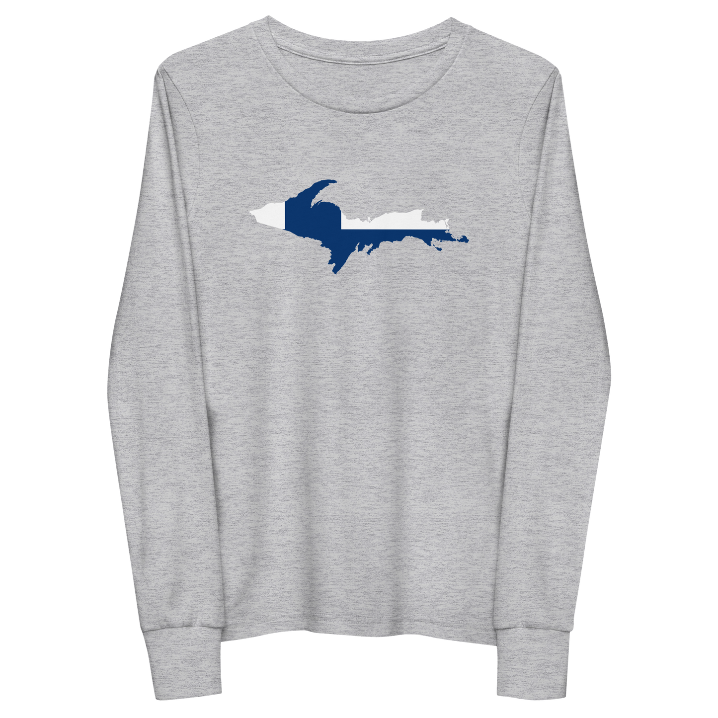 Michigan Upper Peninsula T-Shirt (w/ UP Finland Flag Outline) | Youth Long Sleeve