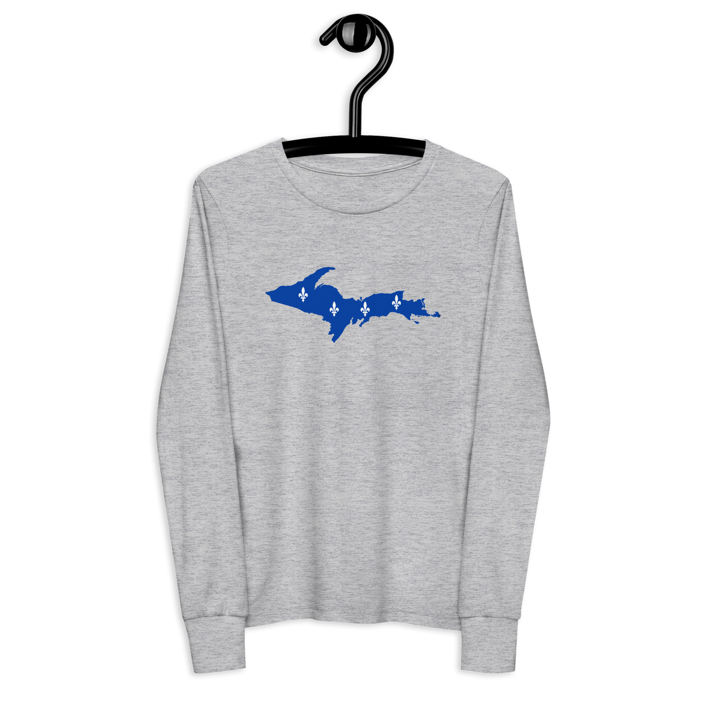 Michigan Upper Peninsula T-Shirt (w/ UP Quebec Flag Outline) | Youth Long Sleeve