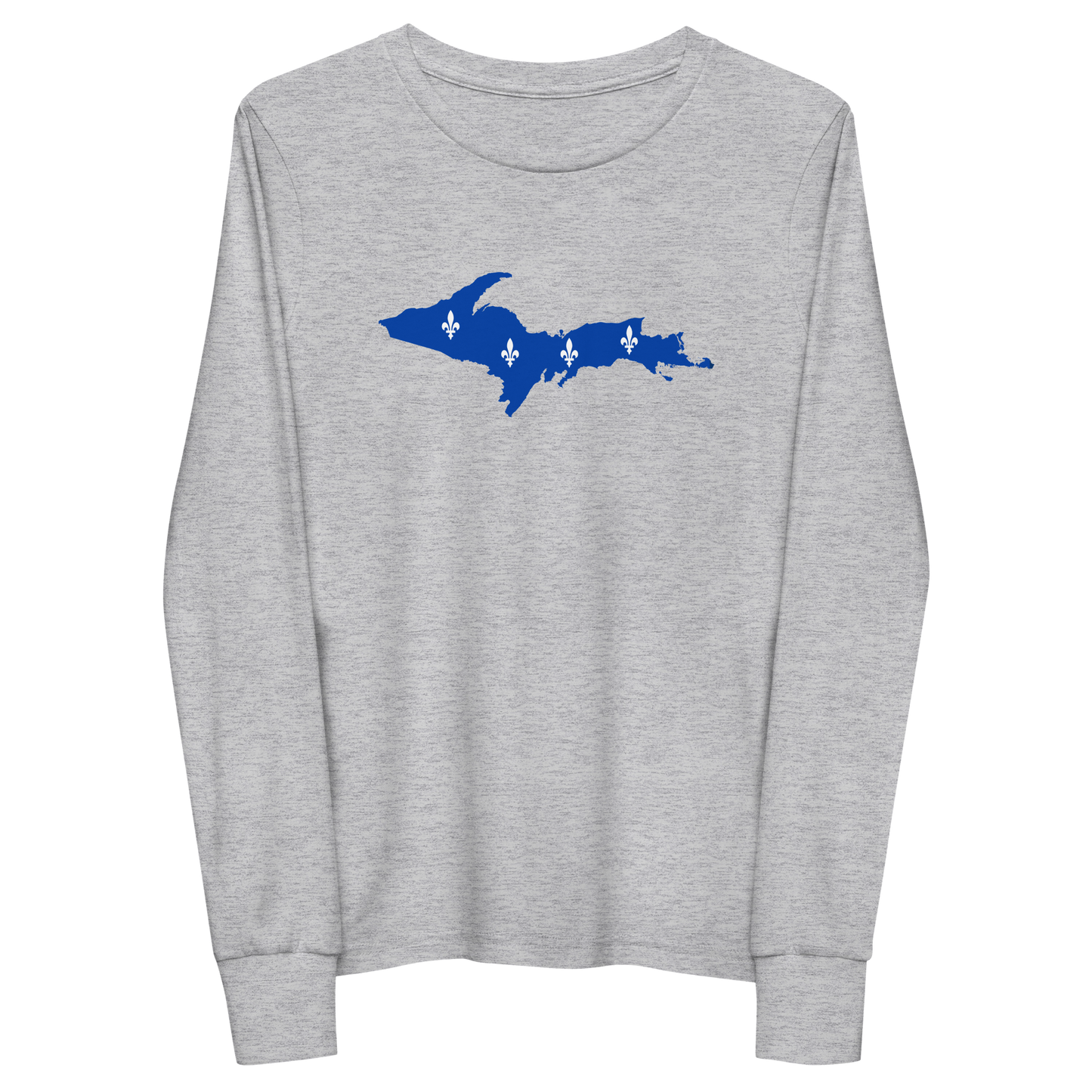 Michigan Upper Peninsula T-Shirt (w/ UP Quebec Flag Outline) | Youth Long Sleeve