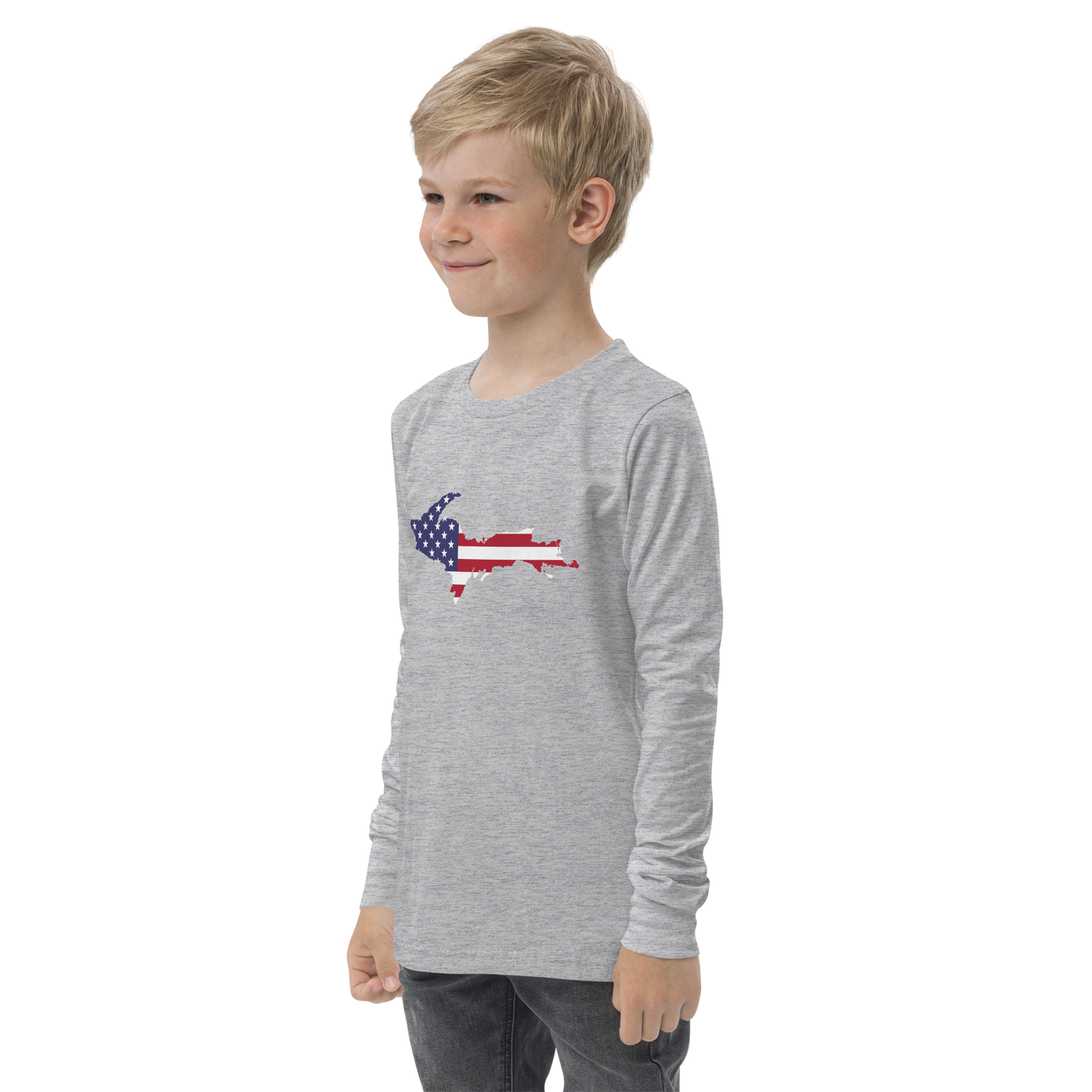 Michigan Upper Peninsula T-Shirt (w/ UP USA Long Sleeve) | Youth Long Sleeve