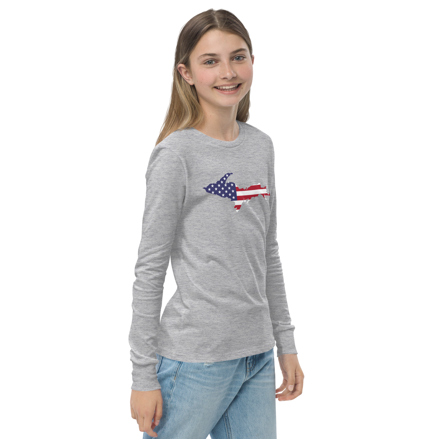 Michigan Upper Peninsula T-Shirt (w/ UP USA Long Sleeve) | Youth Long Sleeve