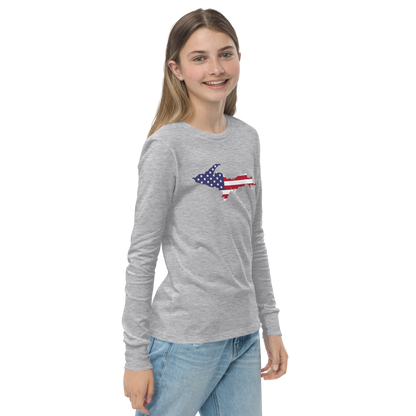 Michigan Upper Peninsula T-Shirt (w/ UP USA Long Sleeve) | Youth Long Sleeve