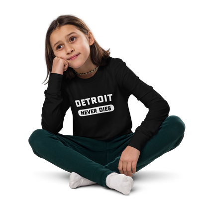 'Detroit Never Dies' T-Shirt | Unisex Youth Long Sleeve