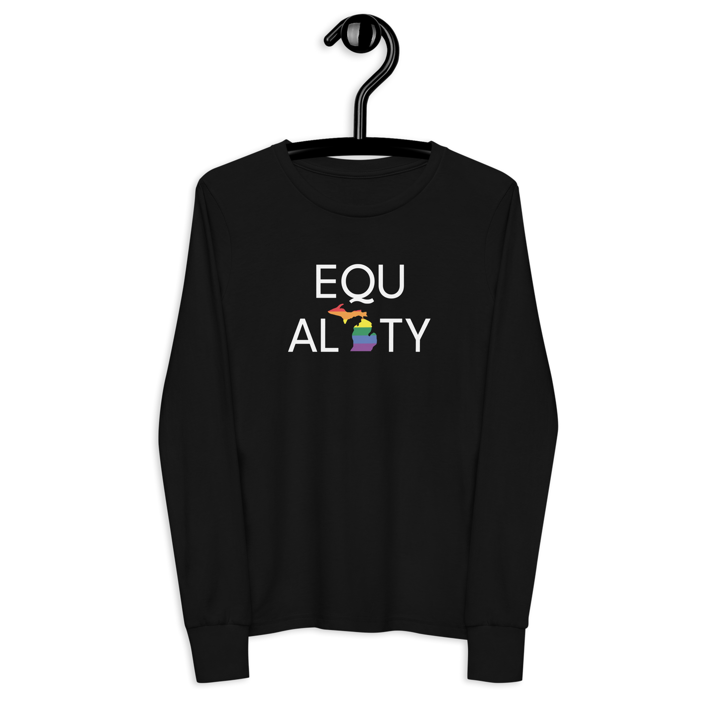 Michigan 'Equality' T-Shirt (LGBTQ Pride Colors) | Unisex Youth Long Sleeve