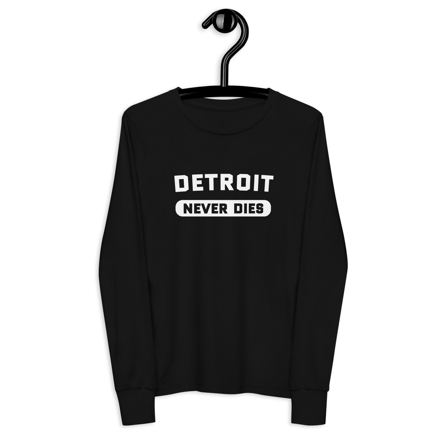 'Detroit Never Dies' T-Shirt | Unisex Youth Long Sleeve