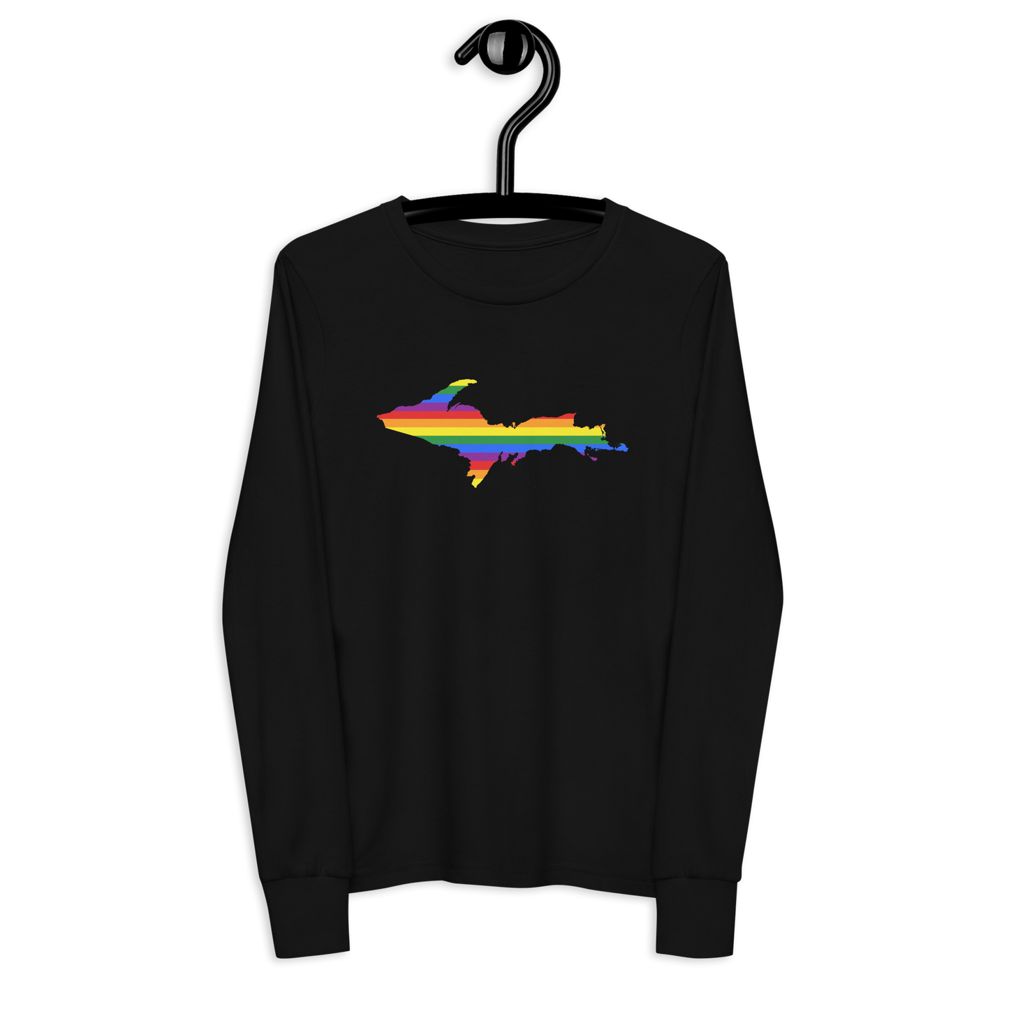 Michigan Upper Peninsula T-Shirt (w/ UP Pride Flag Outline) | Youth Long Sleeve