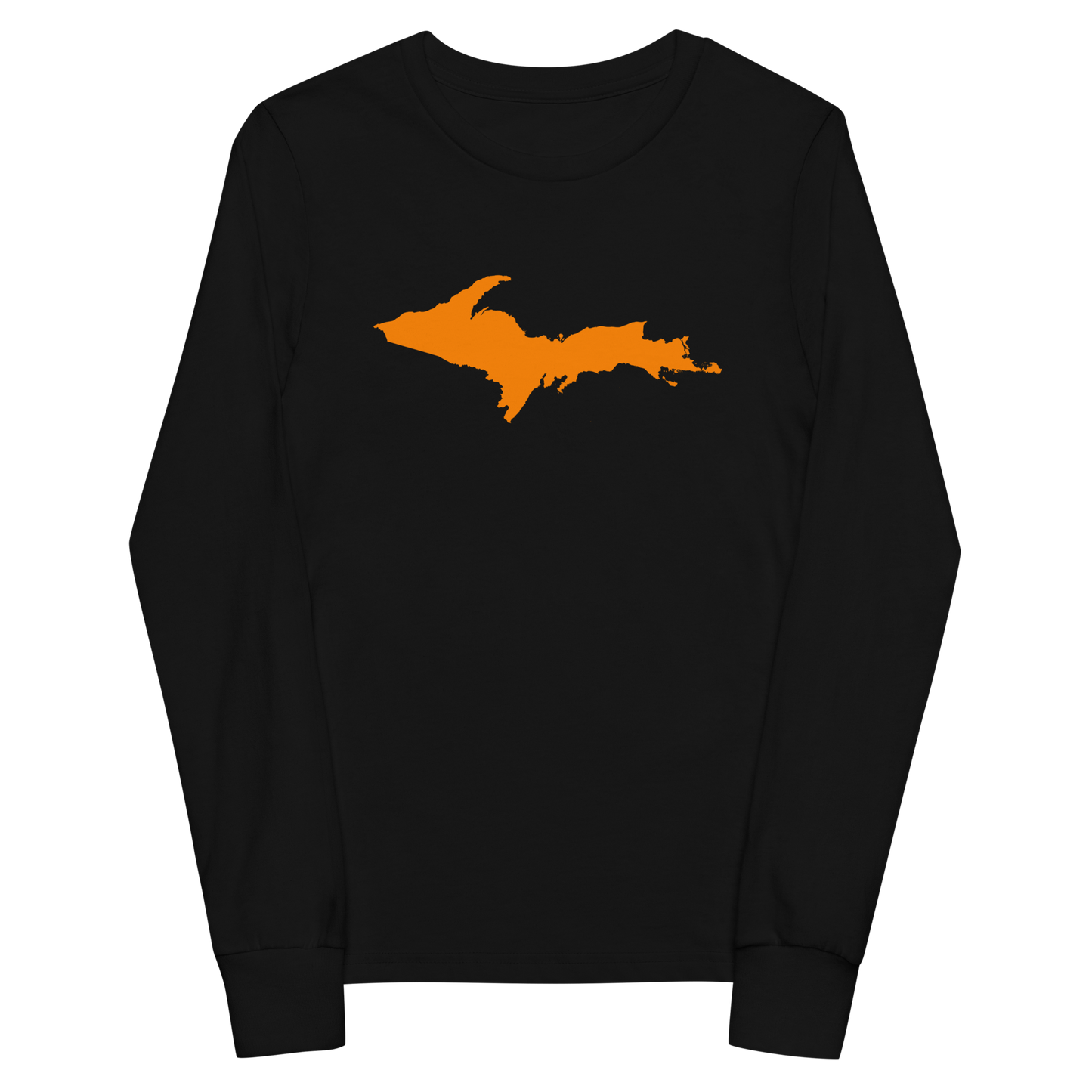 Michigan Upper Peninsula T-Shirt (w/ Orange UP Outline) | Youth Long Sleeve