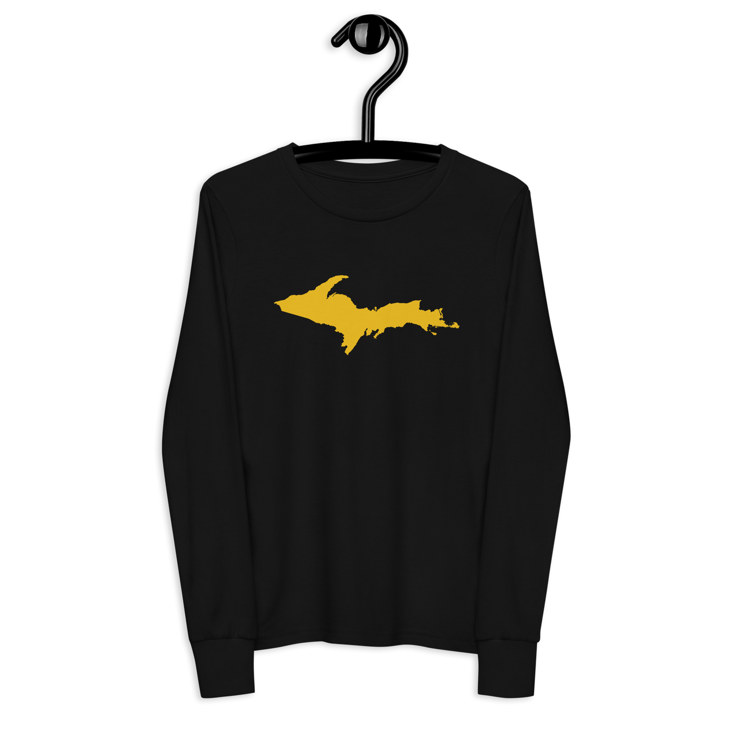 Michigan Upper Peninsula T-Shirt (w/ Gold UP Outline) | Youth Long Sleeve