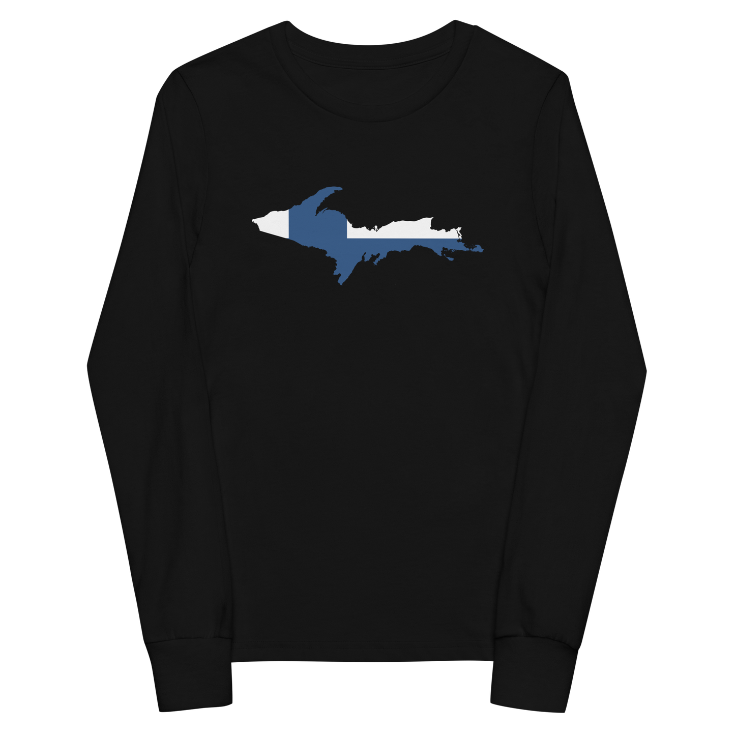 Michigan Upper Peninsula T-Shirt (w/ UP Finland Flag Outline) | Youth Long Sleeve