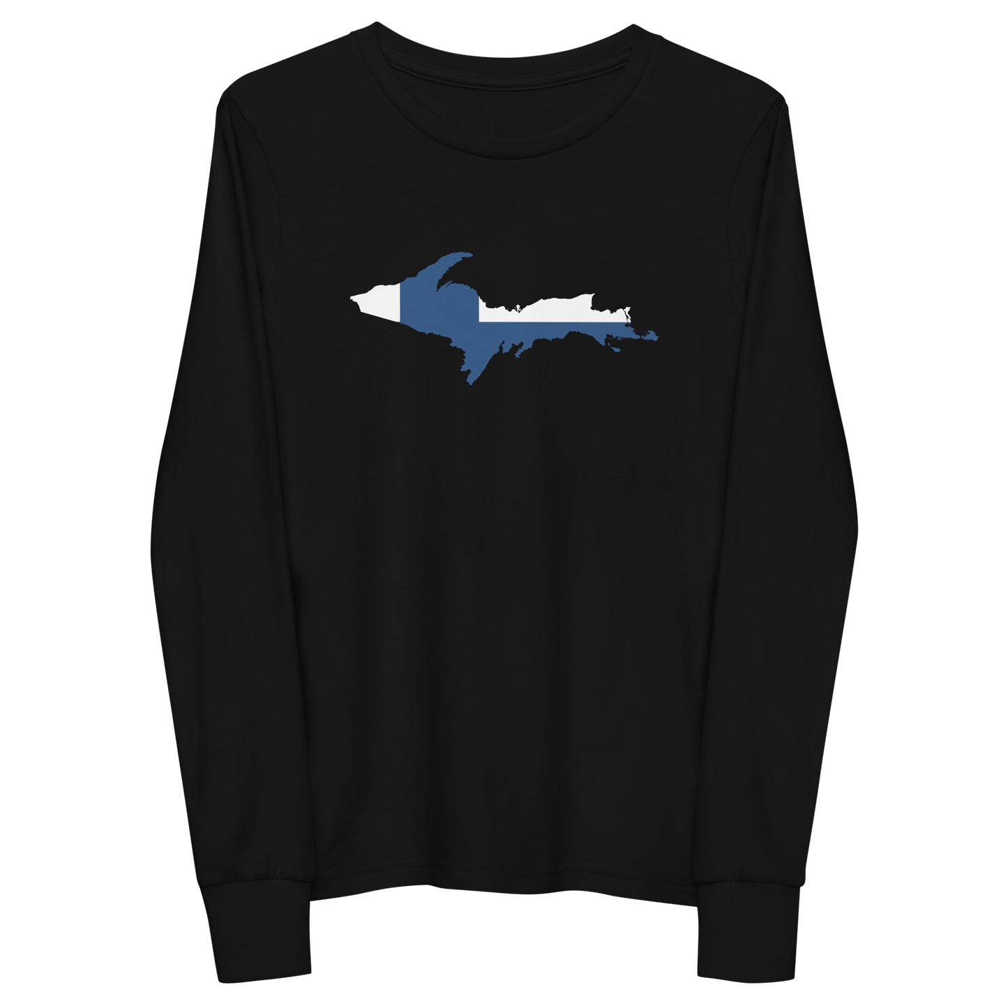 Michigan Upper Peninsula T-Shirt (w/ UP Finland Flag Outline) | Youth Long Sleeve