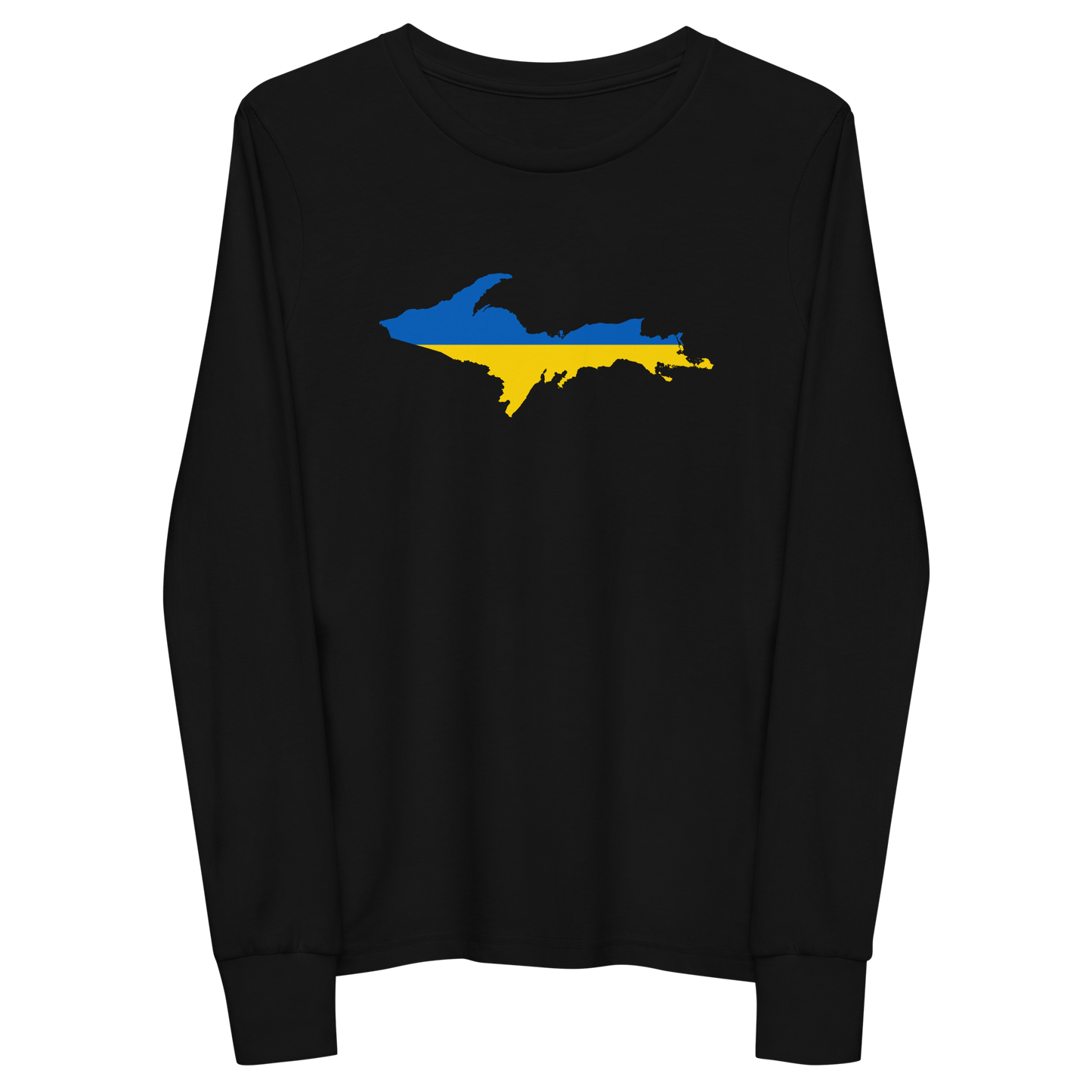 Michigan Upper Peninsula T-Shirt (w/ UP Ukraine Flag Outline) | Youth Long Sleeve