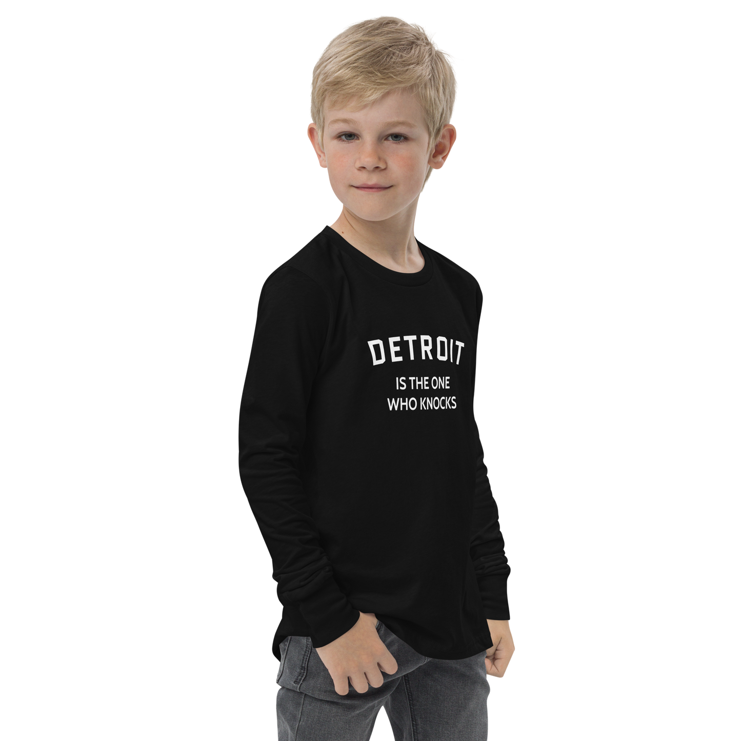 'Detroit is the One Who Knocks' T-Shirt | Unisex Youth Long Sleeve