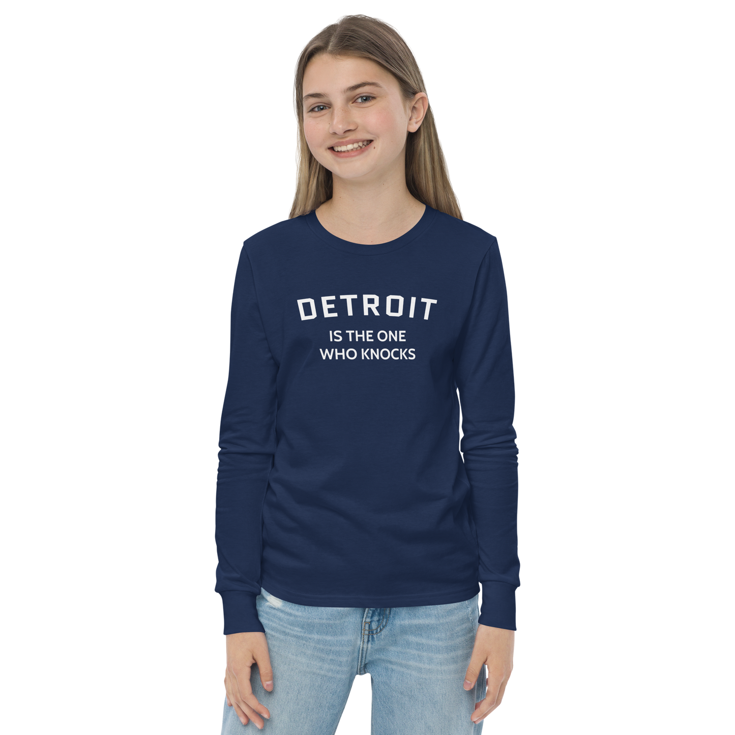 'Detroit is the One Who Knocks' T-Shirt | Unisex Youth Long Sleeve