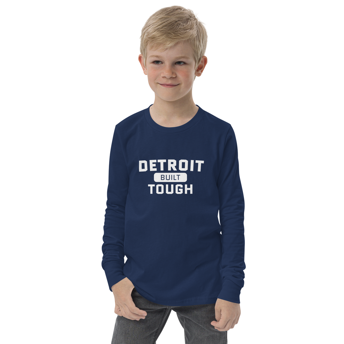 'Built Detroit Tough' T-Shirt | Unisex Youth Long Sleeve