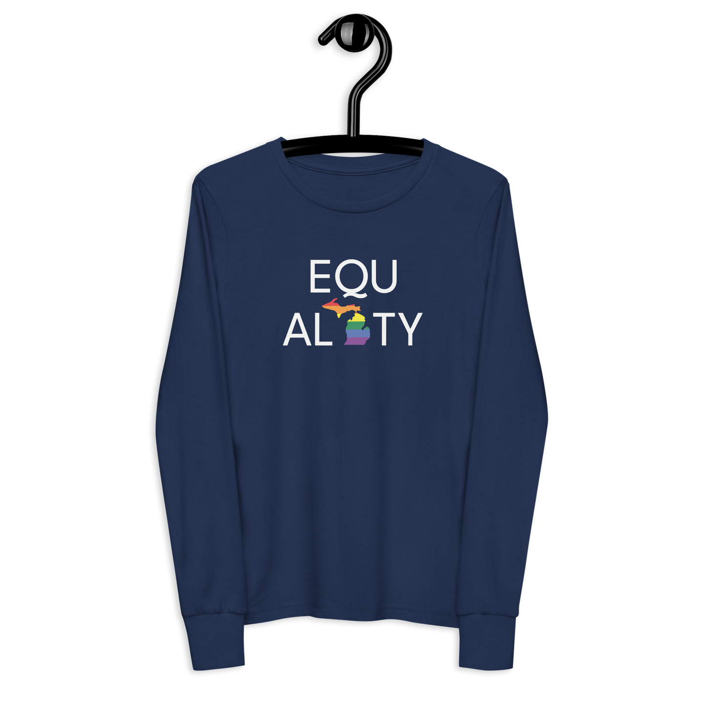 Michigan 'Equality' T-Shirt (LGBTQ Pride Colors) | Unisex Youth Long Sleeve