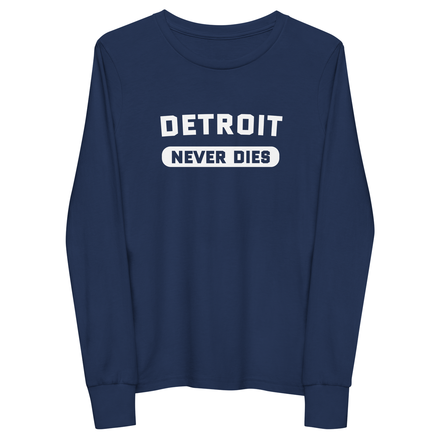 'Detroit Never Dies' T-Shirt | Unisex Youth Long Sleeve