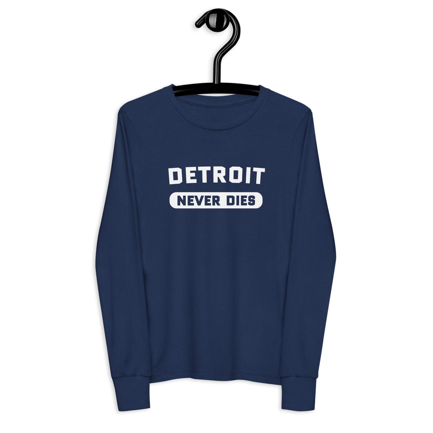 'Detroit Never Dies' T-Shirt | Unisex Youth Long Sleeve