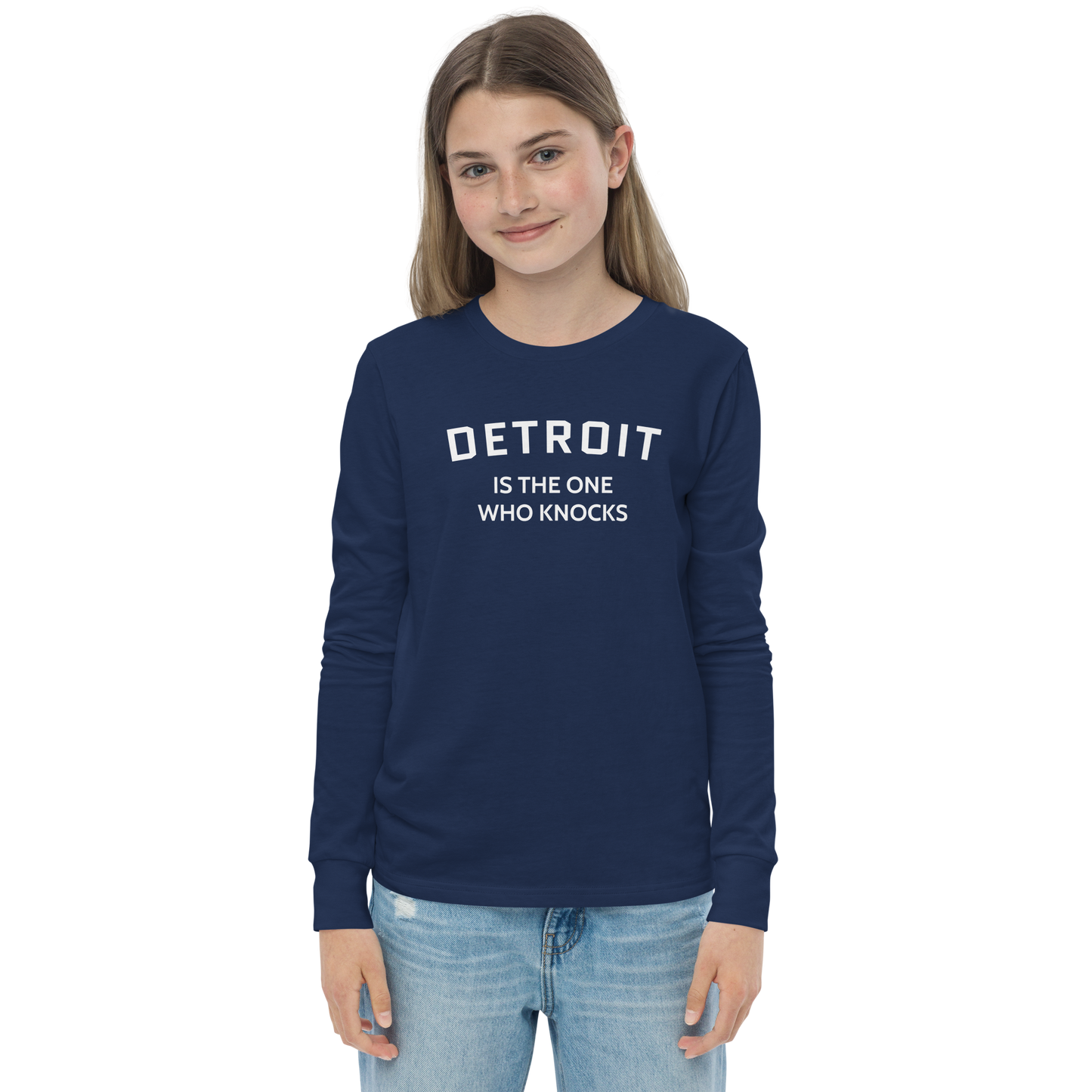 'Detroit is the One Who Knocks' T-Shirt | Unisex Youth Long Sleeve