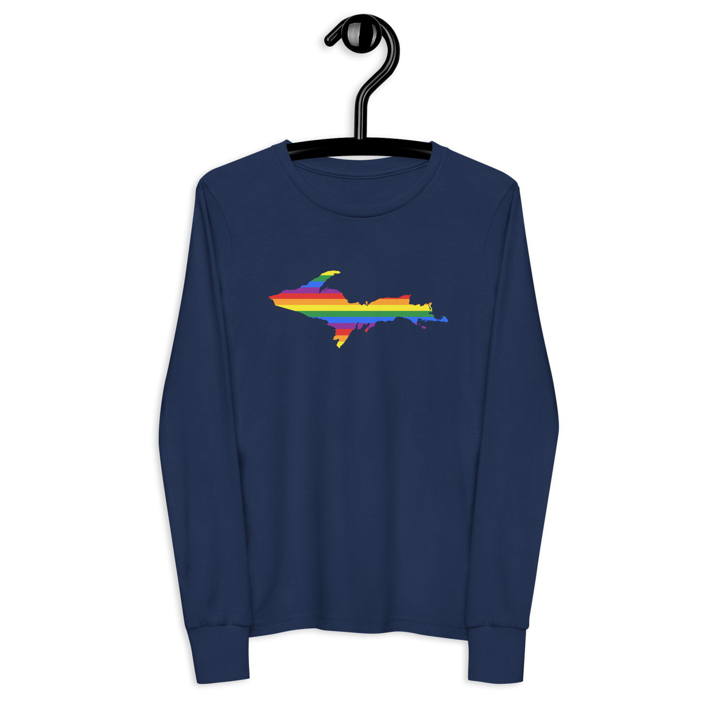 Michigan Upper Peninsula T-Shirt (w/ UP Pride Flag Outline) | Youth Long Sleeve