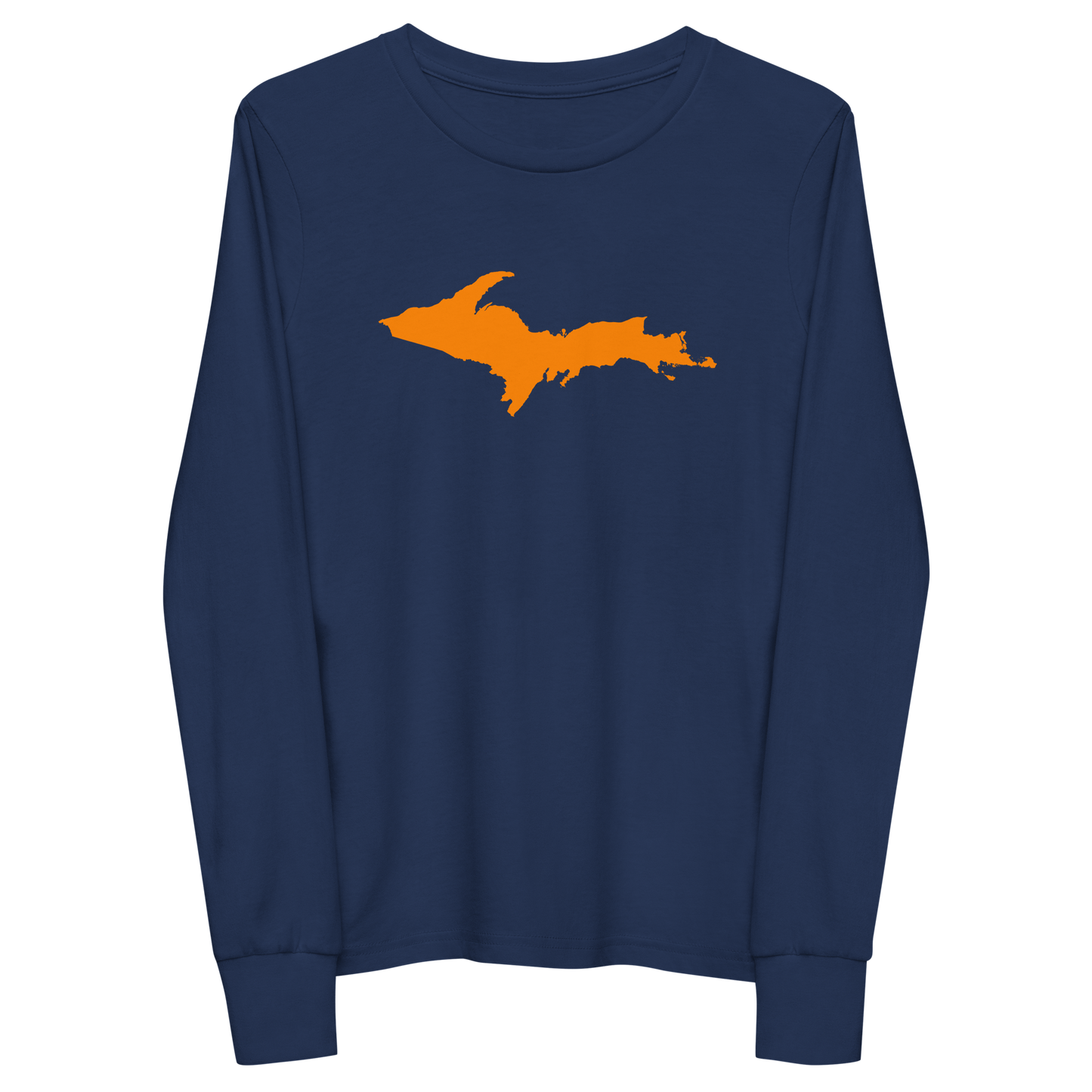 Michigan Upper Peninsula T-Shirt (w/ Orange UP Outline) | Youth Long Sleeve