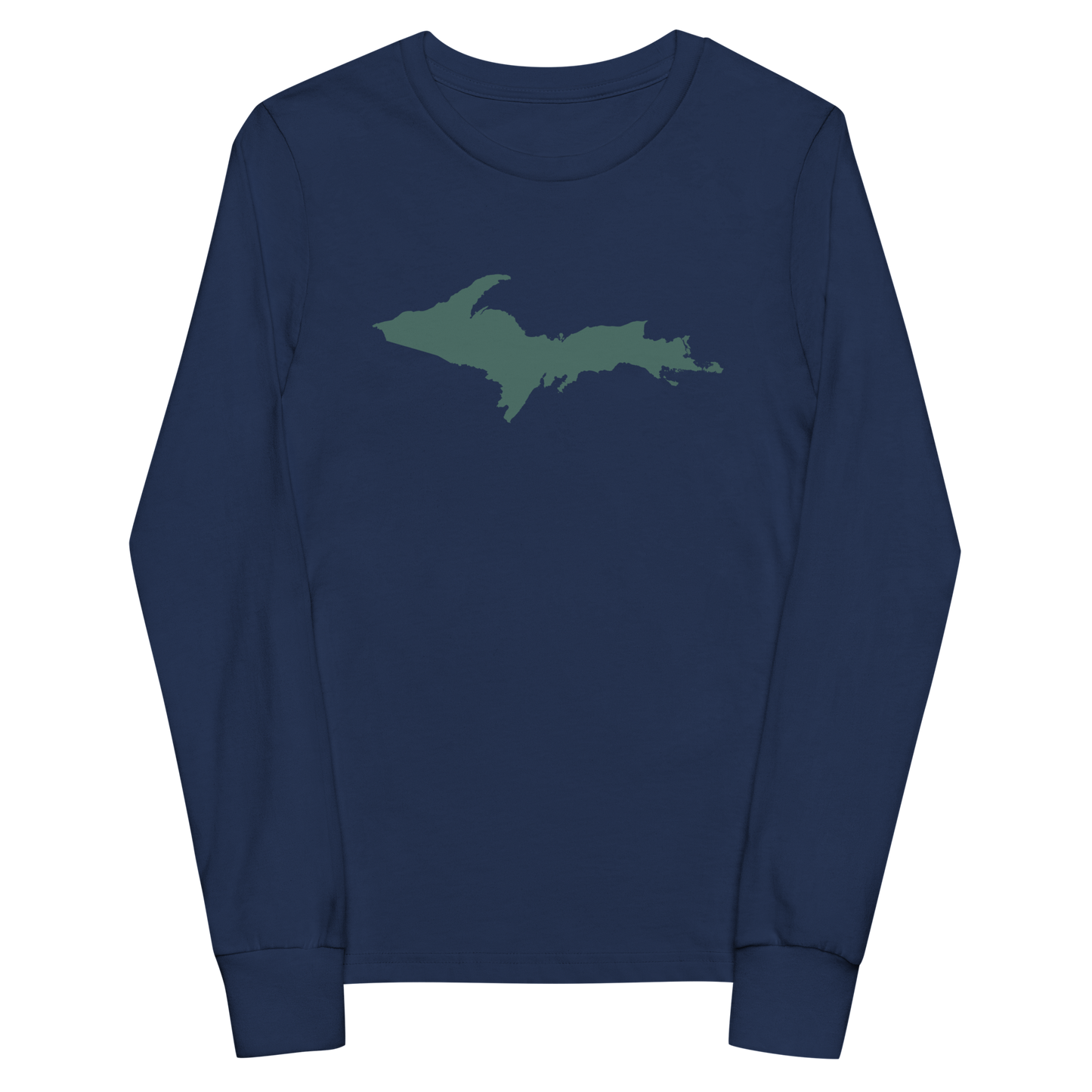 Michigan Upper Peninsula T-Shirt (w/ Green UP Outline) | Youth Long Sleeve