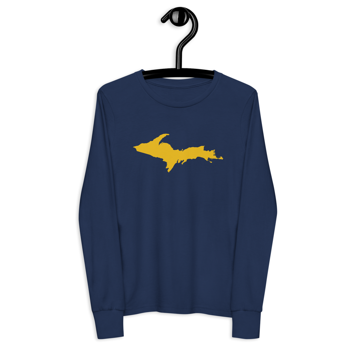 Michigan Upper Peninsula T-Shirt (w/ Gold UP Outline) | Youth Long Sleeve