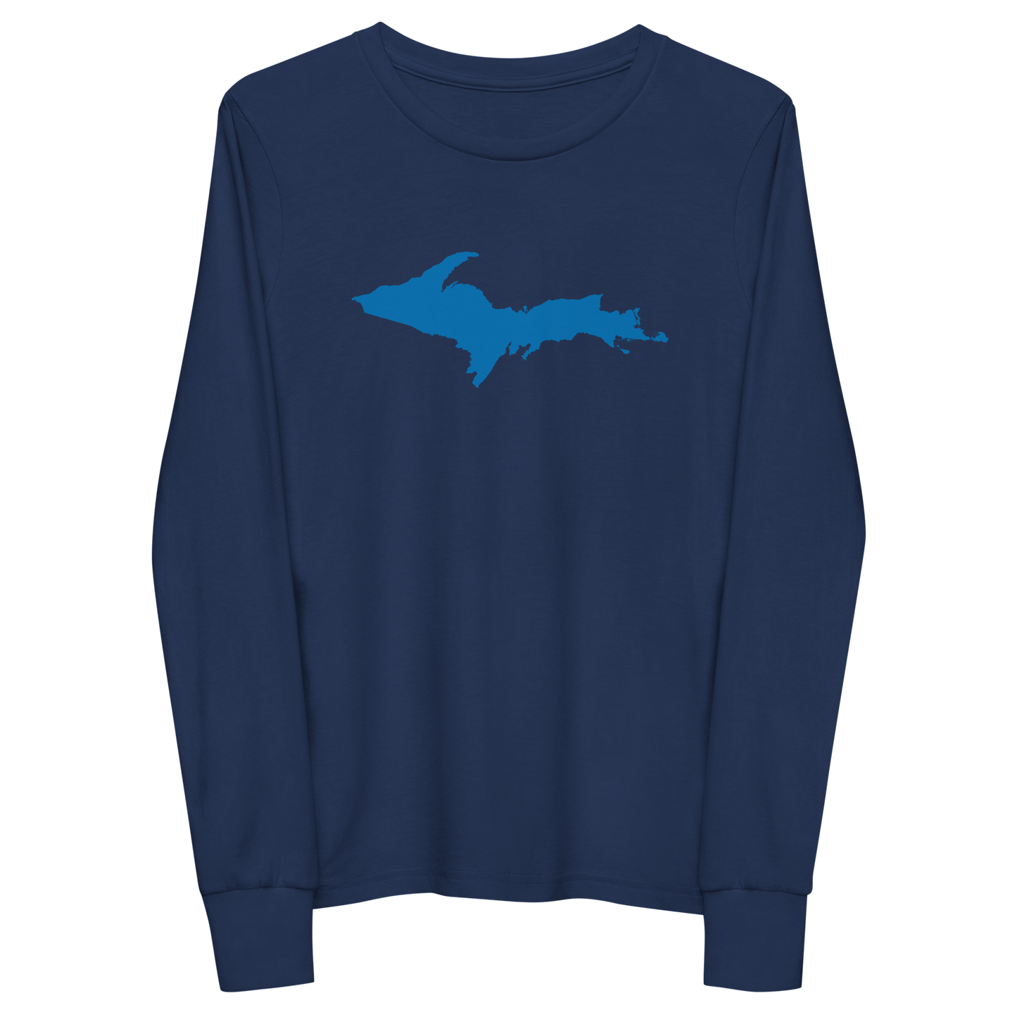 Michigan Upper Peninsula T-Shirt (w/ Azure UP Outline) | Youth Long Sleeve