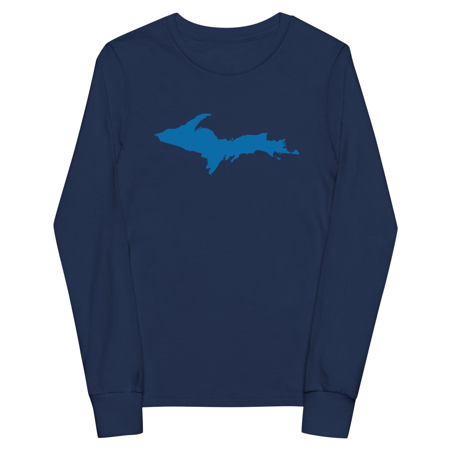 Michigan Upper Peninsula T-Shirt (w/ Azure UP Outline) | Youth Long Sleeve