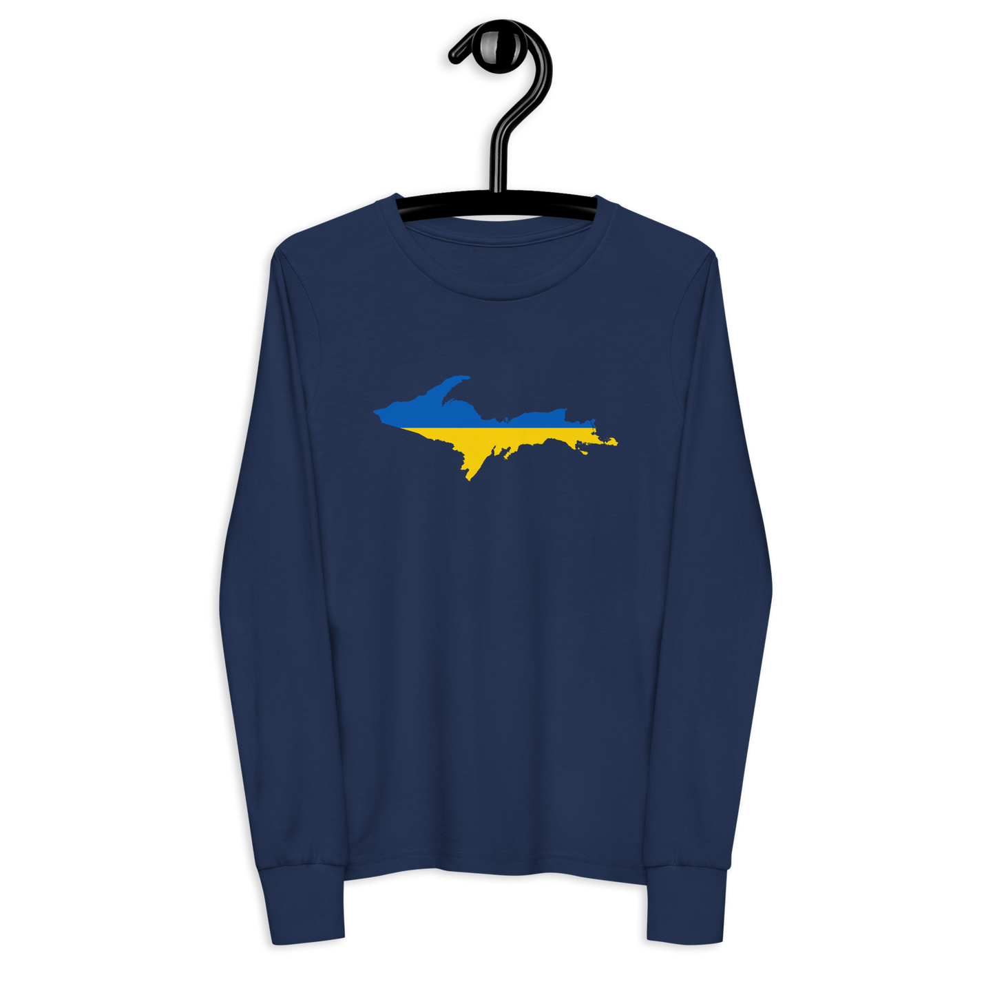 Michigan Upper Peninsula T-Shirt (w/ UP Ukraine Flag Outline) | Youth Long Sleeve