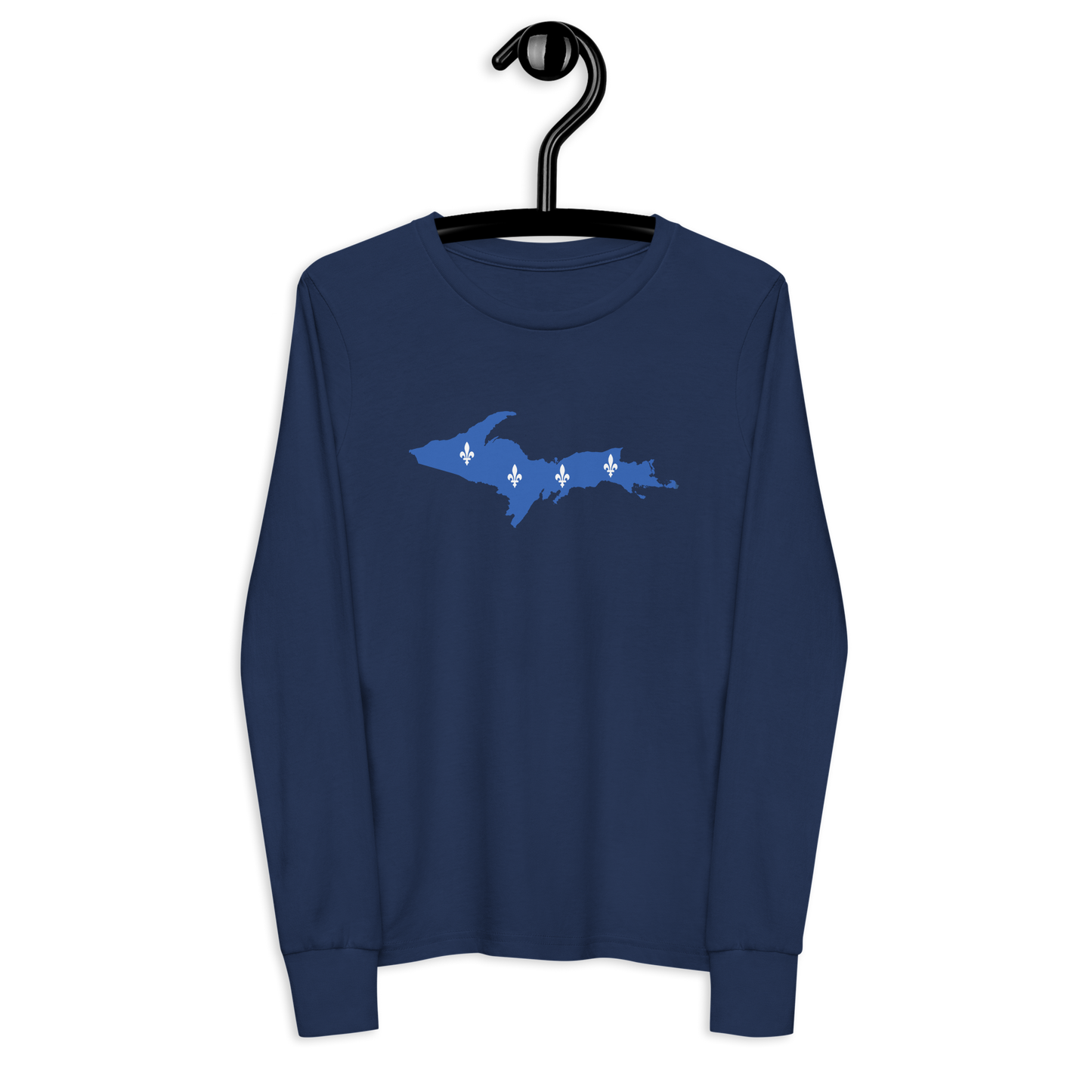 Michigan Upper Peninsula T-Shirt (w/ UP Quebec Flag Outline) | Youth Long Sleeve