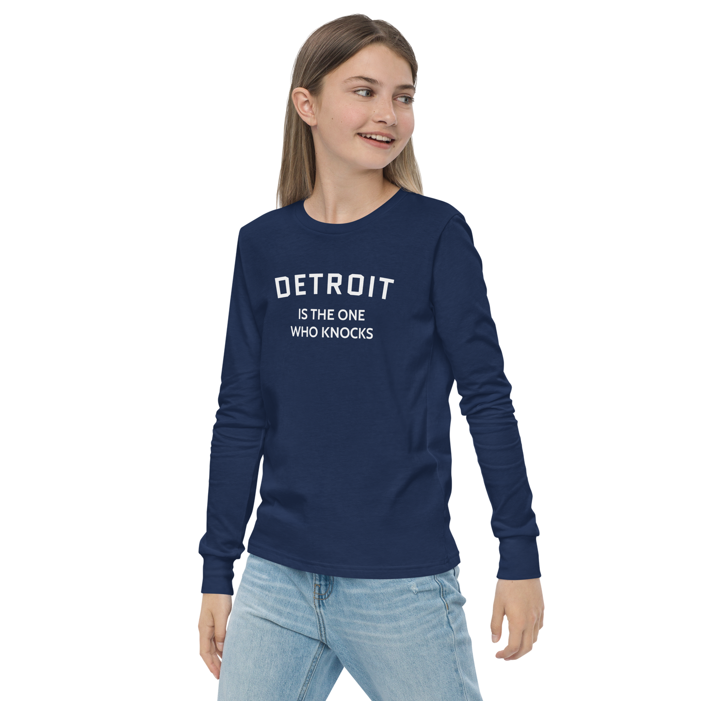 'Detroit is the One Who Knocks' T-Shirt | Unisex Youth Long Sleeve