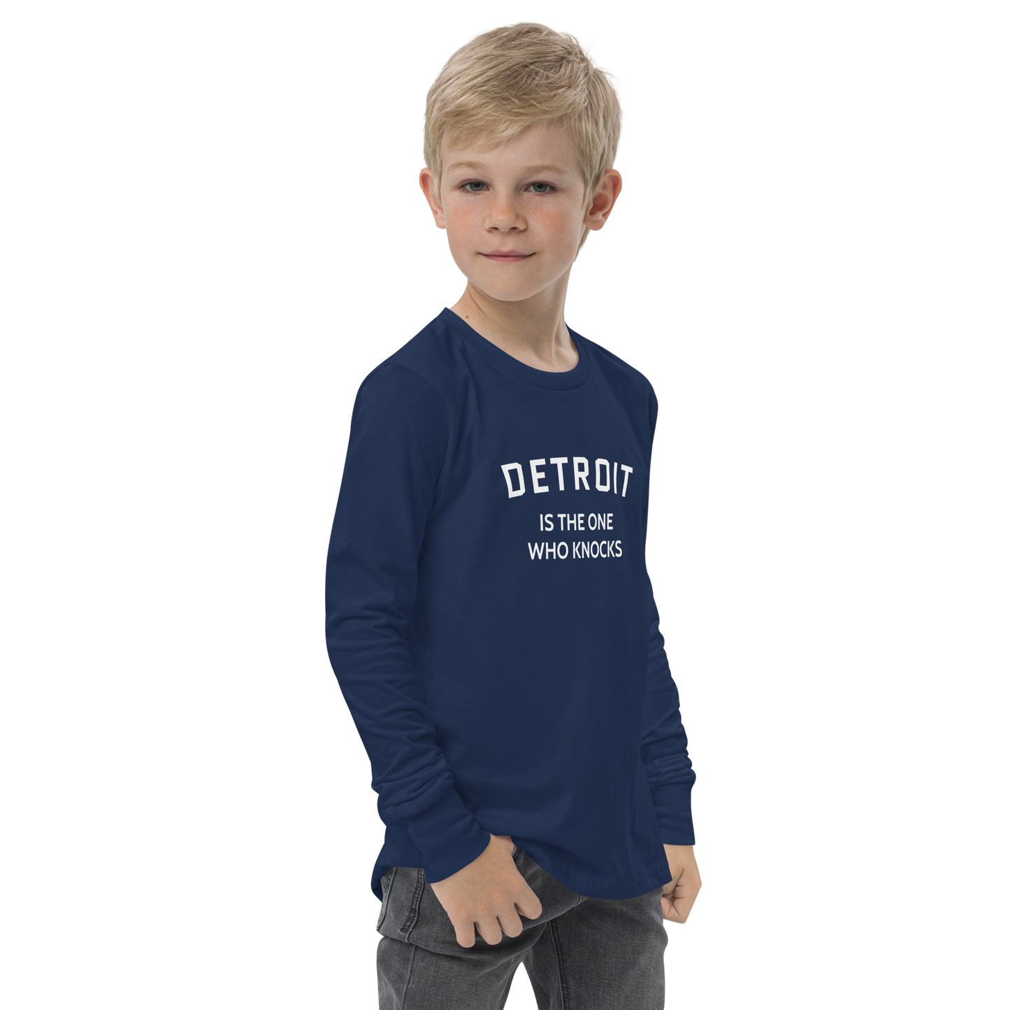 'Detroit is the One Who Knocks' T-Shirt | Unisex Youth Long Sleeve