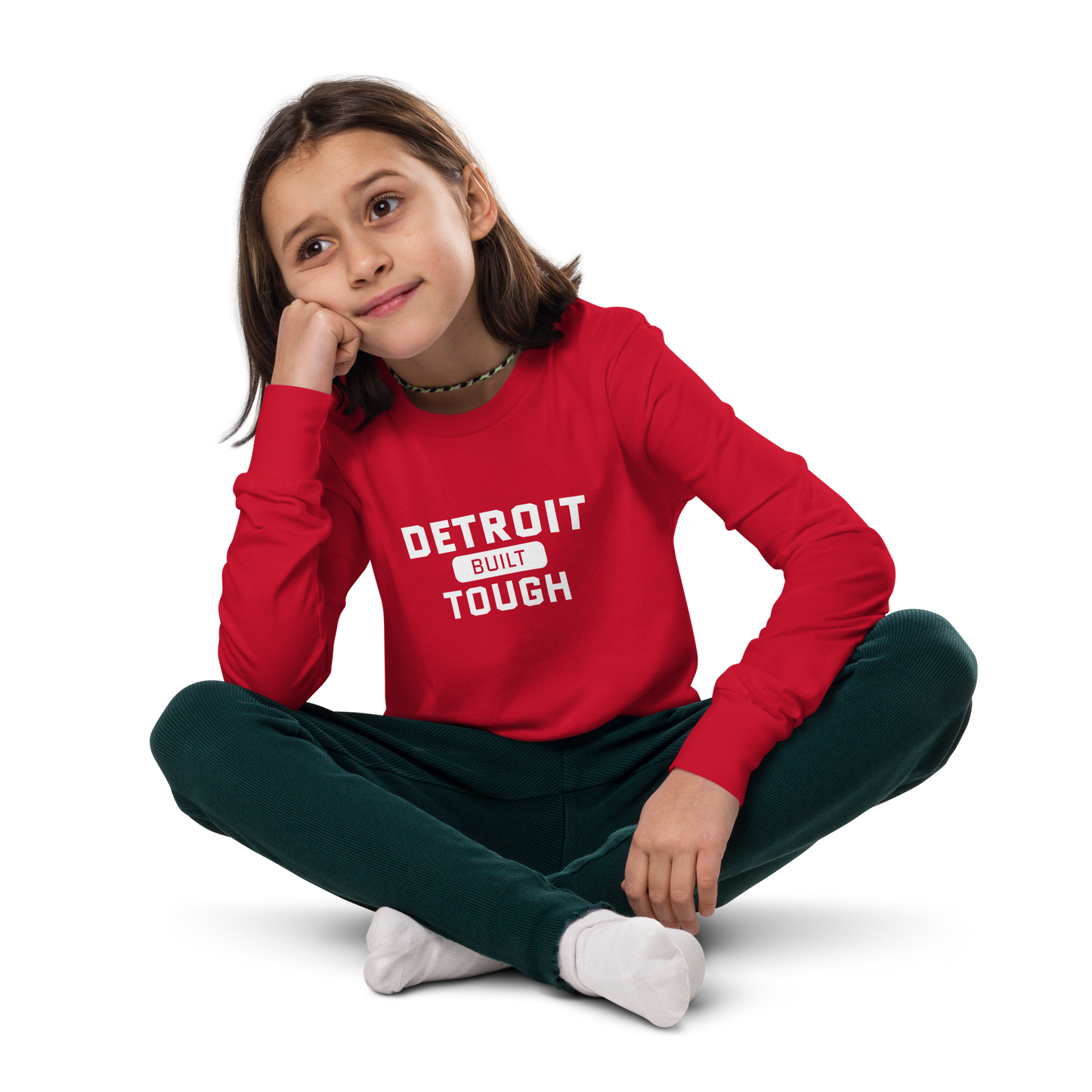 'Built Detroit Tough' T-Shirt | Unisex Youth Long Sleeve