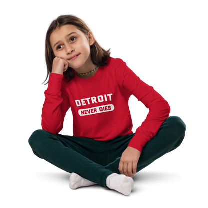 'Detroit Never Dies' T-Shirt | Unisex Youth Long Sleeve