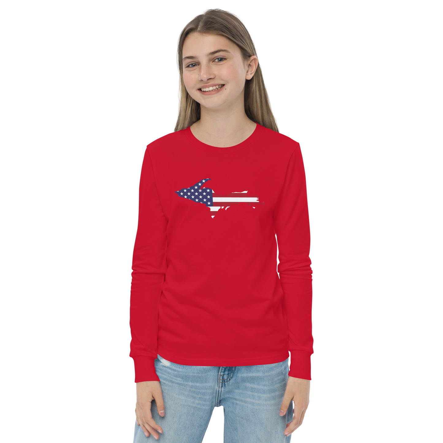 Michigan Upper Peninsula T-Shirt (w/ UP USA Long Sleeve) | Youth Long Sleeve