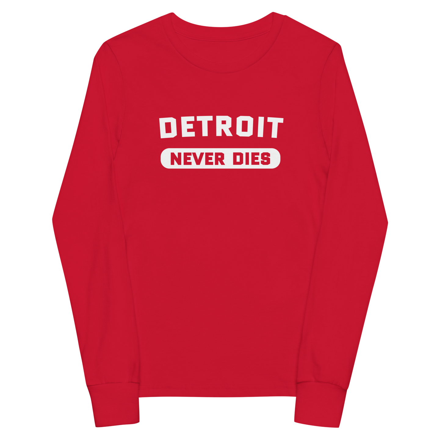 'Detroit Never Dies' T-Shirt | Unisex Youth Long Sleeve