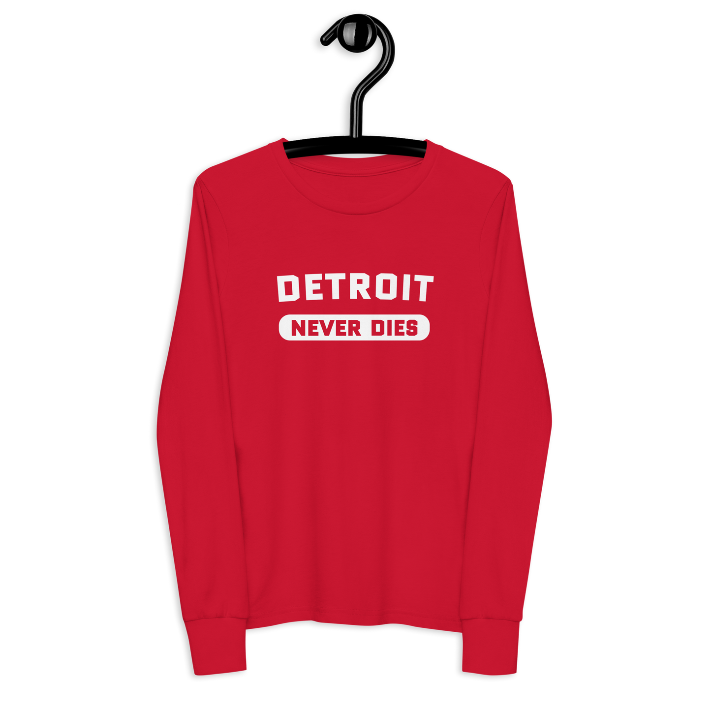 'Detroit Never Dies' T-Shirt | Unisex Youth Long Sleeve