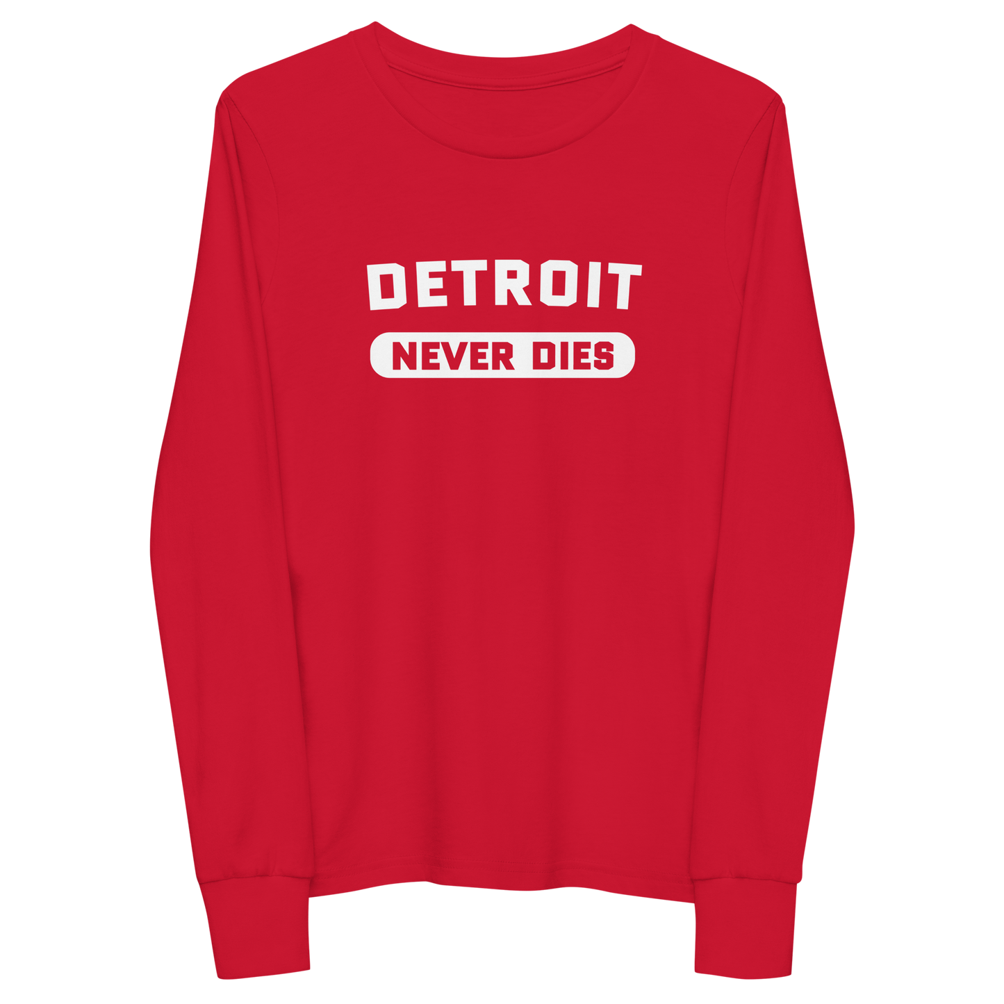 'Detroit Never Dies' T-Shirt | Unisex Youth Long Sleeve