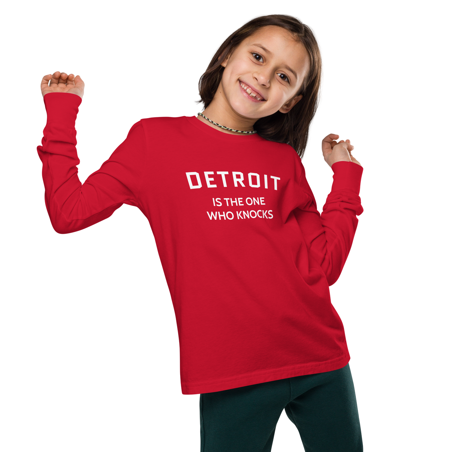 'Detroit is the One Who Knocks' T-Shirt | Unisex Youth Long Sleeve