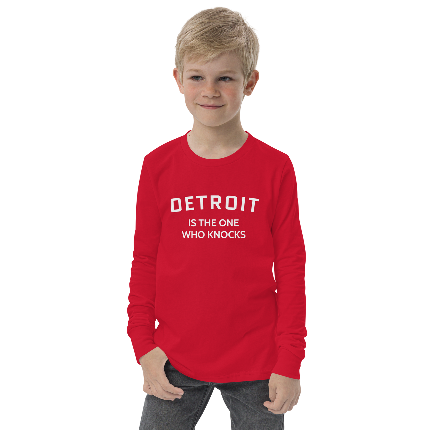 'Detroit is the One Who Knocks' T-Shirt | Unisex Youth Long Sleeve