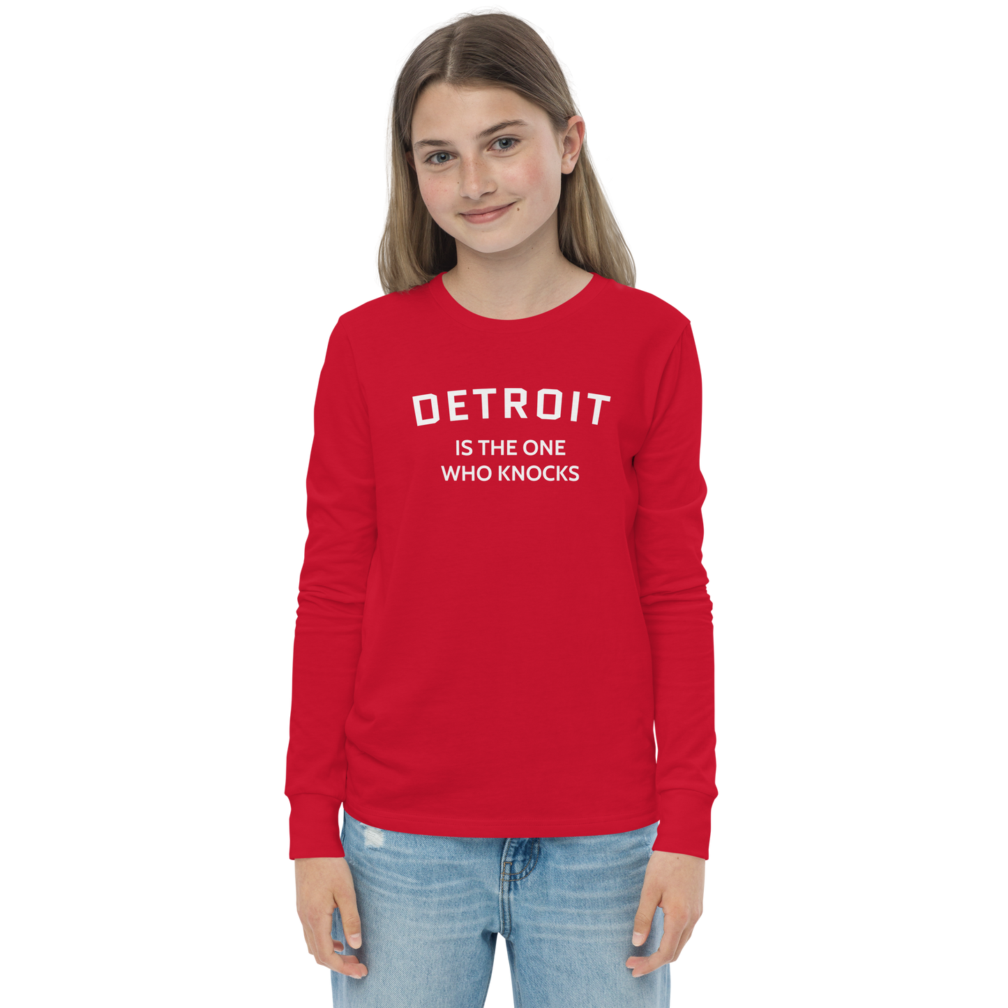 'Detroit is the One Who Knocks' T-Shirt | Unisex Youth Long Sleeve