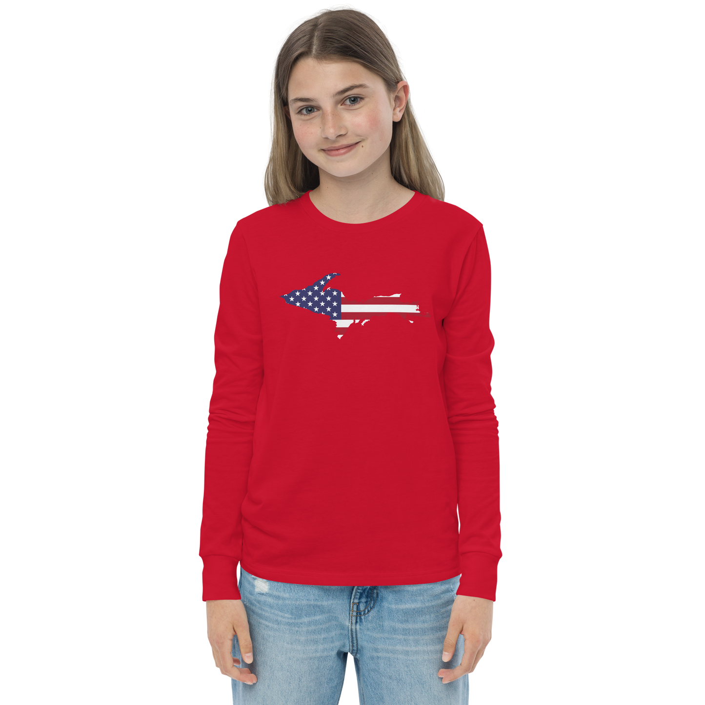 Michigan Upper Peninsula T-Shirt (w/ UP USA Long Sleeve) | Youth Long Sleeve