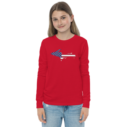 Michigan Upper Peninsula T-Shirt (w/ UP USA Long Sleeve) | Youth Long Sleeve