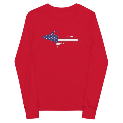 Michigan Upper Peninsula T-Shirt (w/ UP USA Long Sleeve) | Youth Long Sleeve