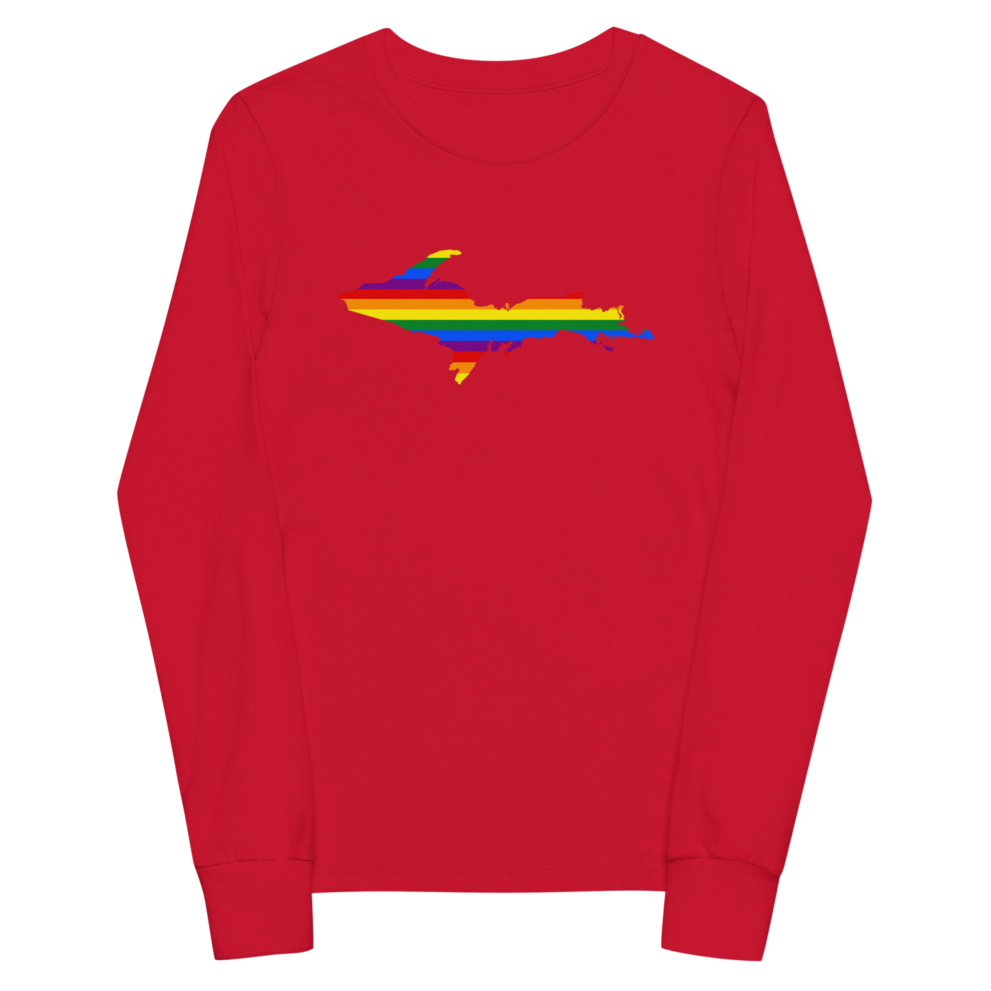 Michigan Upper Peninsula T-Shirt (w/ UP Pride Flag Outline) | Youth Long Sleeve