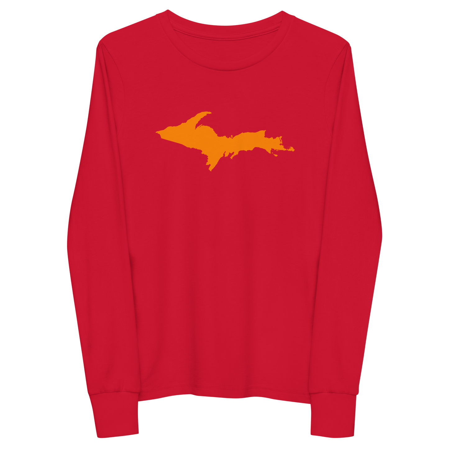 Michigan Upper Peninsula T-Shirt (w/ Orange UP Outline) | Youth Long Sleeve