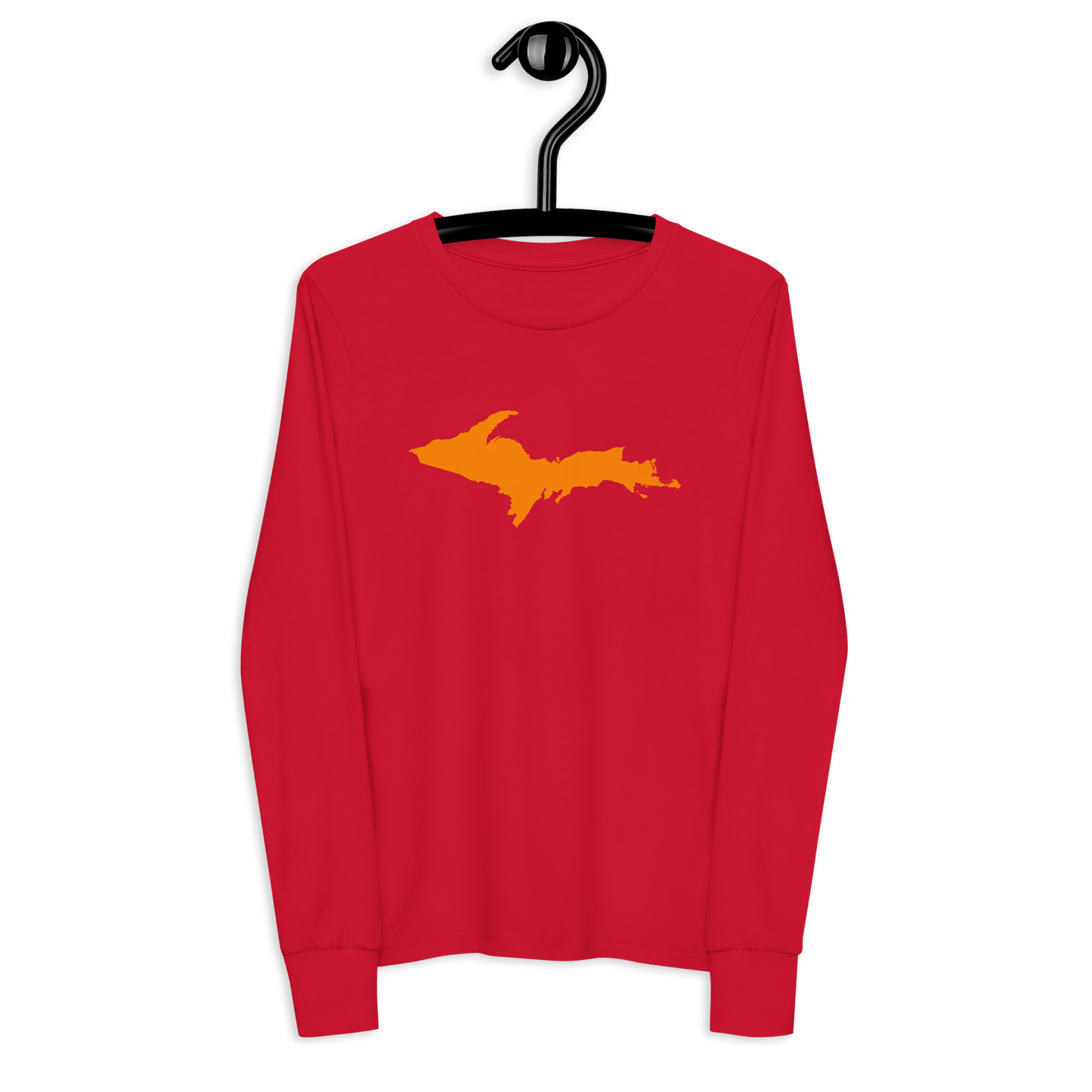 Michigan Upper Peninsula T-Shirt (w/ Orange UP Outline) | Youth Long Sleeve