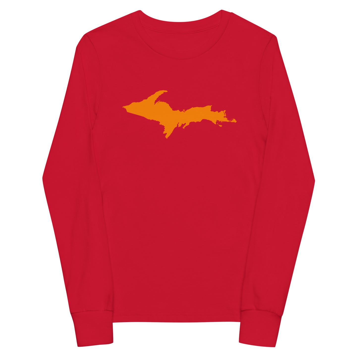 Michigan Upper Peninsula T-Shirt (w/ Orange UP Outline) | Youth Long Sleeve