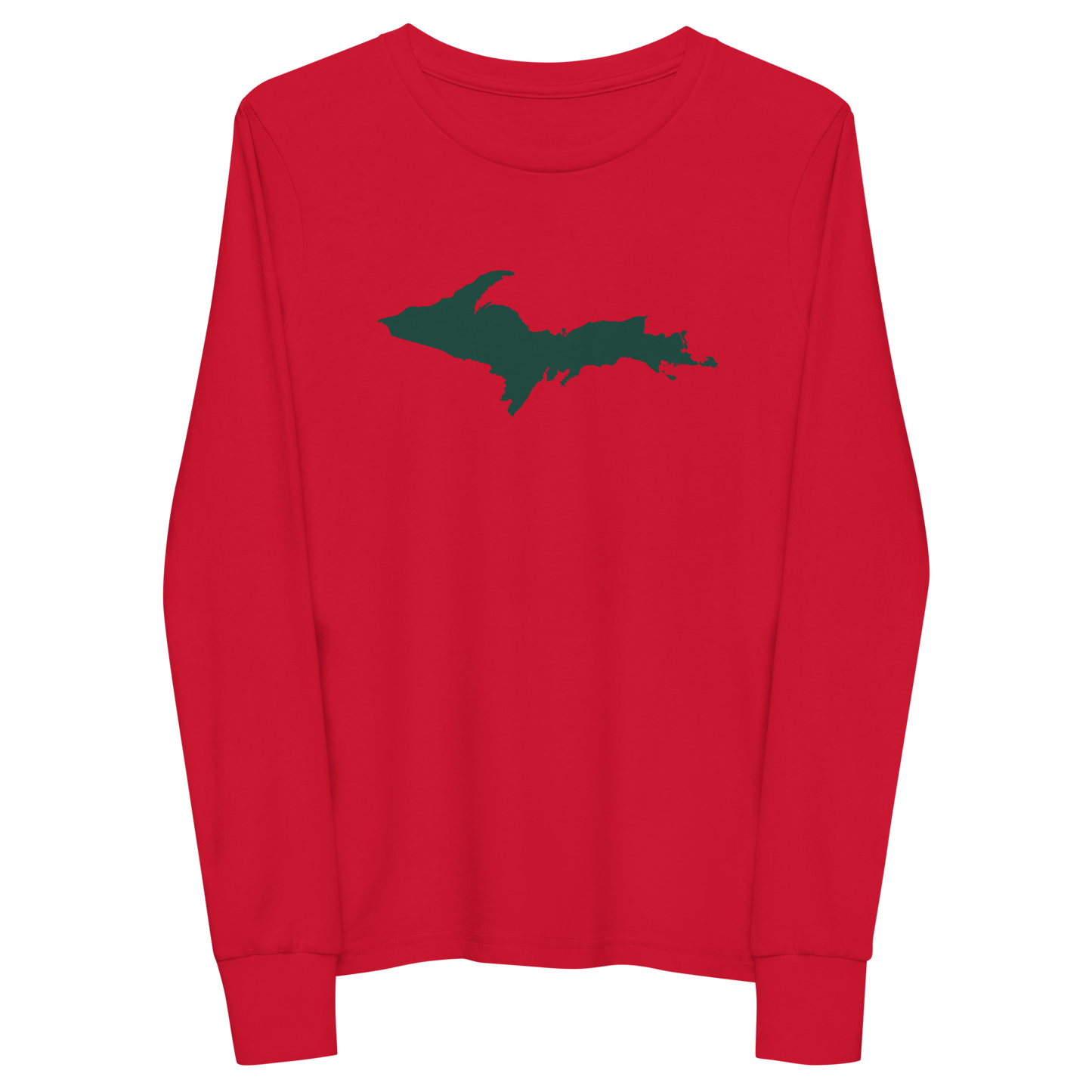 Michigan Upper Peninsula T-Shirt (w/ Green UP Outline) | Youth Long Sleeve