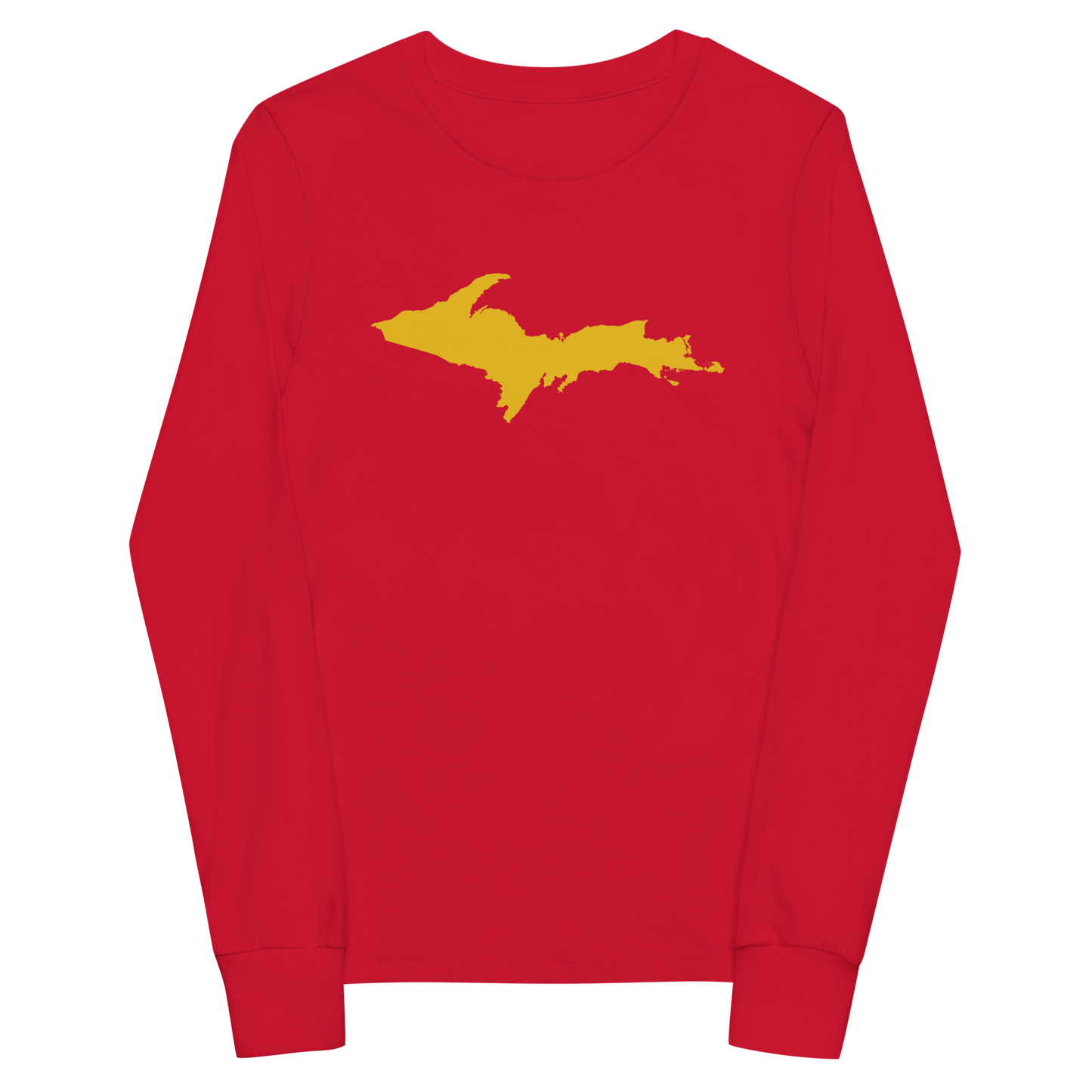 Michigan Upper Peninsula T-Shirt (w/ Gold UP Outline) | Youth Long Sleeve